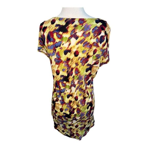 Simply Vera Vera Wang Women's Short Sleeve Blouse Large Multicolor Abstract - Picture 3 of 8
